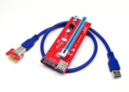 RISER PCI-E 1x-16x Z SYGNALIZATOREM USB 3.0 SATA