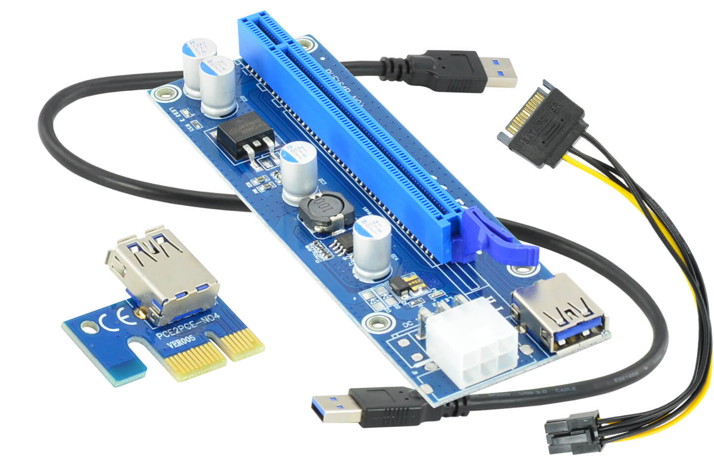 RISER KB22 PCI-E 1x-16x Z SYGNALIZATOREM USB 3.0 6PIN
