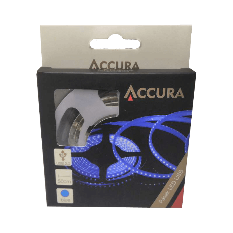 ACCURA PASEK LED BLUE USB 0.5M NOWY