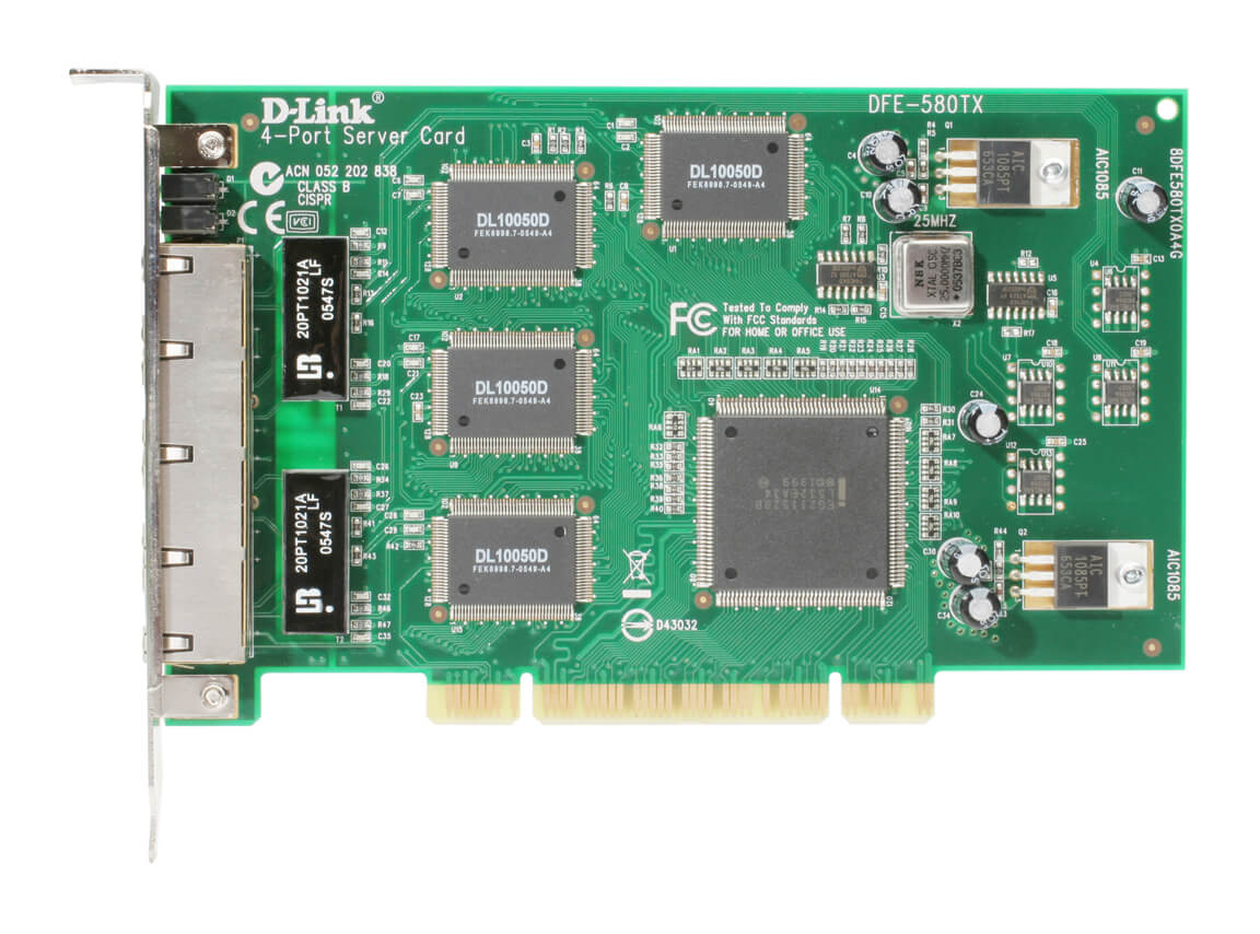 KARTA SIECIOWA D-LINK DFE-580TX 4X LAN 10/100 MBPS PCI WYSOKI PROFIL